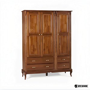 Roupeiro Hanover 3 Porta S/ Maleiro 60825 Linz 100% Madeira Maciça