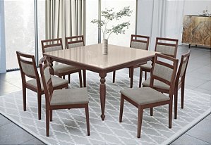MESA KARINE 1,40 C/ 8 CADEIRAS LIZ FLAMINGO