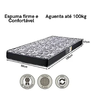 Colchão Solteiro passalacqua D33 Preto 88x188x17 *PRONTA ENTREGA*