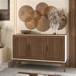Buffet Sierra 1.30m Cor: Nogueira/Off-White 48334 EDN