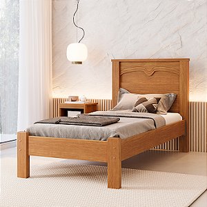 Cama Solteiro Amsterdã 100% MDF Nature Barreto Lonçarcci