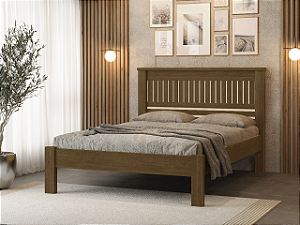 Cama Casal Mônaco 100% MDF Legno/Off-White Barreto Lonçarcci
