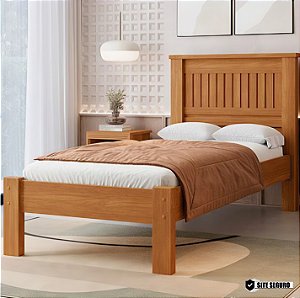 Cama Solteiro Mônaco 100% MDF Nature Barreto Lonçarcci