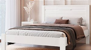 Cama Casal Roma 100% MDF Branco Barreto Lonçarcci