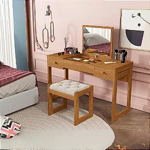 0024.04 BARRETO PENTEADEIRA LUANDA COM BANQUETA NATURE