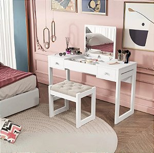 0024.01 BARRETO PENTEADEIRA LUANDA COM BANQUETA BRANCA