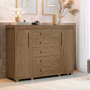 0026.02 BARRETO COMODA HAVANA 5G 2P LEGNO