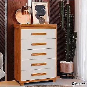 0028.05 BARRETO COMODA PARIS 5G NATURE/OFF WHITE