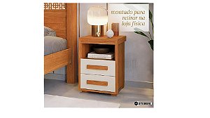 0018.05 BARRETO CRIADO TOQUIO 2 GAVETAS NATURE/OFF WHITE