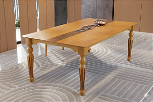 57115 FLAMINGO MESA ISADORA AMENDOA DETALHE PAU FERRO TAMPO LAMINADO AMENDOA 78X120X220