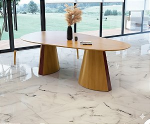 57108 FLAMINGO MESA PRIME ORGANICAAMENDOA DETALHE PAU FERRO TAMPO LAMINADO CINAMOMO 78X130X240