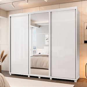 0004.01 BARRETO ROUPEIRO BERLIN 3 PORTAS BRANCO