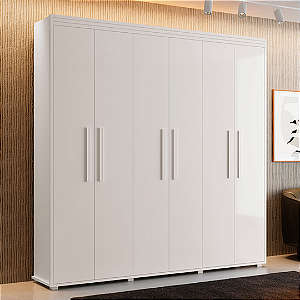 0006.01 BARRETO ROUPEIRO MILAO 6 PORTAS BRANCO