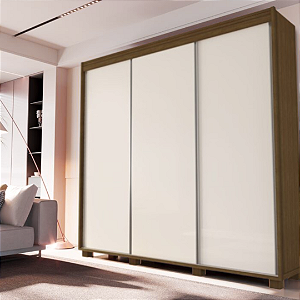 0034.05 BARRETO ROUPEIRO BARCELONA 3P LEGNO/OFF WHITE