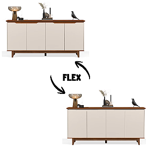 51455 EJ BUFFET 4 PORTAS FLOW OFF WHITE/FREIJO