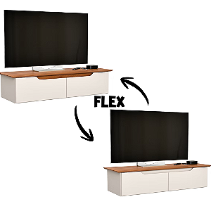 54655 EJ RACK/APARADOR SUSPENSO FLOW OFF WHITE/FREIJO