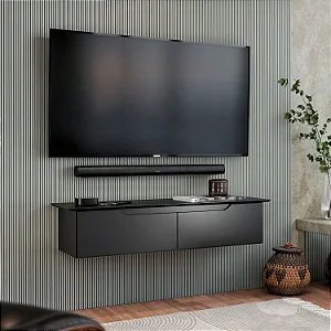 54620 EJ RACK/APARADOR SUSPENSO FLOW PRETO/FREIJÓ