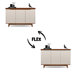 51555 EJ BUFFET 3 PORTAS FLOW OFF WHITE/FREIJO