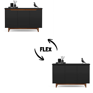 51520 EJ BUFFET 3 PORTAS FLOW PRETO