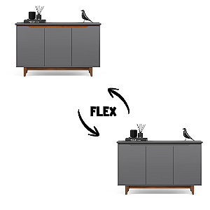 51517 EJ BUFFET 3 PORTAS FLOW CINZA