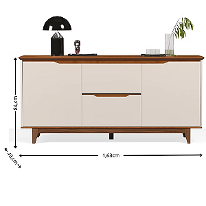 51355 EJ BUFFET 2 PORTAS FLOW OFF WHITE/FREIJO