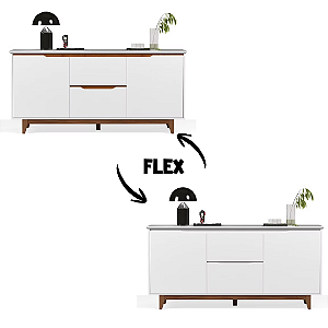 51300 EJ BUFFET 2 PORTAS FLOW BRANCO