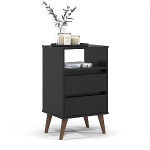 44120 EJ MESA DE CABECEIRA RETRO ROMA PRETA 545X375X140