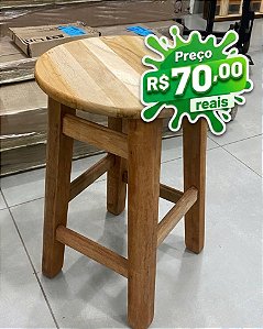 33046 SO MESAS BANQUETA BAIXA ALT.45CM ASSENTO REDONDO 30CM PAINEL TECA LISO