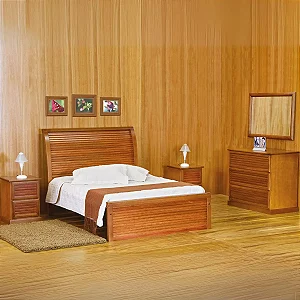 3802 Cama de Casal em Madeira maciça da linha Dallas