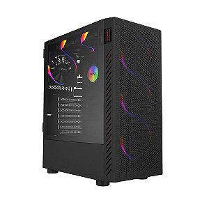 GABINETE GAMER BOLTER BLACK VULCAN - LATERAL EM VIDRO - PCYES - GBBVPBR