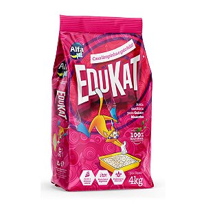 Areia Sanitária Natural para Gatos e Mascotes - EduKat - 4KG - Rosa