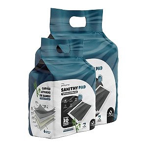 Tapete Higiênico 80cm X 60cm Sanithy Pad - 30 Unidades - Absorvente, Elimina Odores, Autocolantes Adesivos - Cachorro