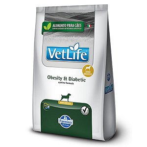 Ração Farmina Vet Life Canine Obesity e Diabetic Mini Breeds 2KG - Cães Adultos Raças Pequenas Obesos ou com Diabetes Miellitus