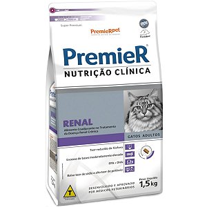 Ração Premier Super Premium Nutrição Clínica Renal 1,5KG - Gatos Adultos com Doença Renal Crônica