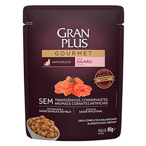 Sachê GranPlus Gourmet Gato Adulto Sabor Salmão 85g - Ração Úmida