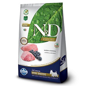 Ração N&D Prime Cães Adultos Mini Sabor Cordeiro e Blueberry 2,5KG - Farmina - Raças Pequenas
