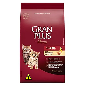 Ração GranPlus Menu Gato Filhote Sabor Frango e Arroz  - Alimento High Premium