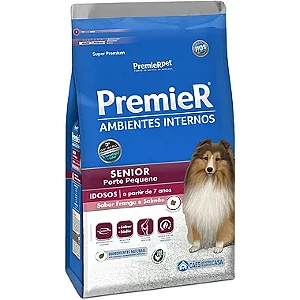 Ração Premier Super Premium Ambientes Internos Sênior Porte Pequeno Cães Idosos a Partir de 7 Anos - Sabor Frango e Salm