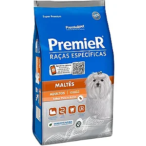 Ração Premier Super Premium Raças Específicas Maltês Cães Adultos - Sabor Peru e Arroz