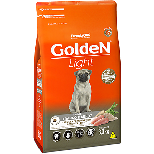 Ração Golden Light - Cães Adultos de Porte Pequeno Sabor Frango e Arroz - Premier Pet  - Redução de Peso Obesos