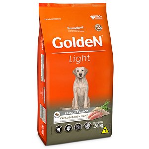 Golden Light Cães Adultos Sabor Frango e Arroz 15 Kg - Premier Pet - Cachorros com Excesso de Peso ou Obesos