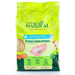 Ração Guabi Natural Cão Filhote Porte Mini e Pequeno Sabor Frango e Arroz Integral