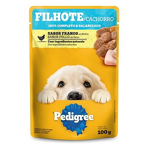 Sachê Pedigree Cachorro Filhote Sabor Frango ao Molho 100g -  Ração Úmida Cães Filhotes