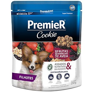 Petisco Premier Cookie Sabor Frutas Vermelhas e Aveia Cães Filhotes 250g - Premier Pet