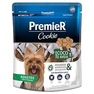 Petisco Premier Cookie Sabor Coco e Aveia Cães Adultos Porte Pequeno 250g - Premier Pet