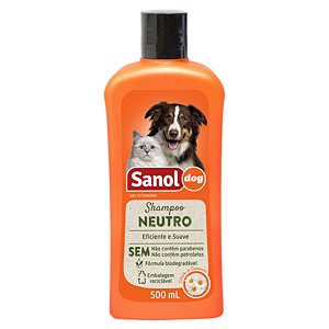 Shampoo Neutro Sanol Dog 500ml - Extrato de Camomila - Banho e Higiene de Cães e Gatos