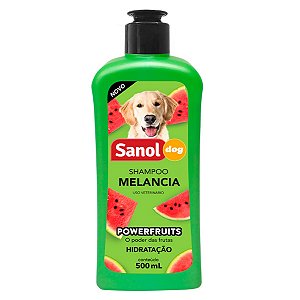 Shampoo Melancia Sanol Dog 500ml - Poder das Frutas Hidratação - Banho e Higiene de Cães e Gatos