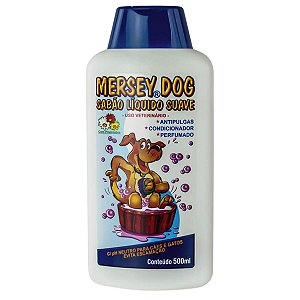 Sabão Líquido Suave Ação Múltipla com Antipulgas, Condicionador e Essência para Cães e Gatos 500ml - Mersey Dog