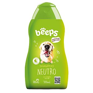 Shampoo Neutro Beeps 500ml – Limpeza Delicada Pelos Macios com Cheirinho de Maçã Verde