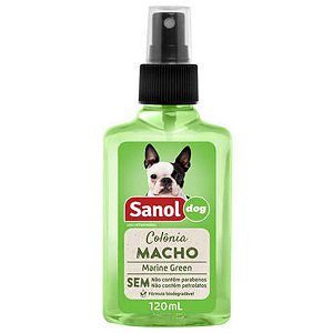 Colônia Spray Macho Marine Green 120ml - Sanol Dog - Perfume Fragrância Amadeirado para Cães e Gatos